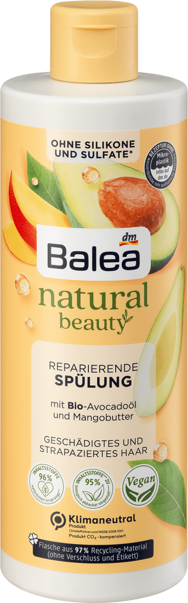 Бальзам - кондиціонер Balea Natural Beauty Bio-Avocadoöl und Mangobutter, 350 мл