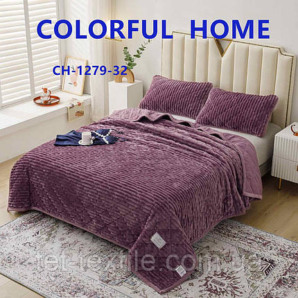 Покривало Colorful Home Шарпея Смуга з візерунком 210х230 см. Бузковий, фото 1
