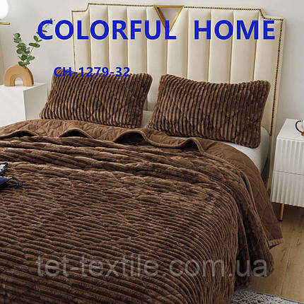 Покривало Colorful Home Шарпе Смуга з візерунком 210х230 см. Шоколадний, фото 1