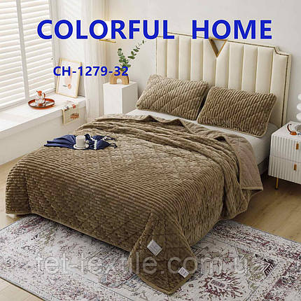 Покривало Colorful Home Шарпе Смуга з візерунком 210х230 см. Горіховий, фото 1