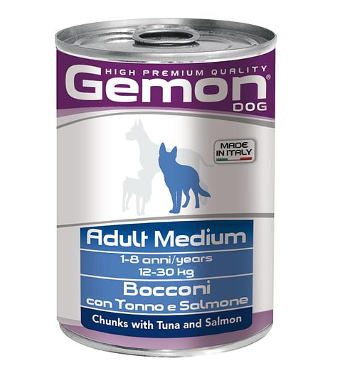 Консерва для собак середніх порід GEMON WET DOG ADULT з тунцем і лососем 415 г