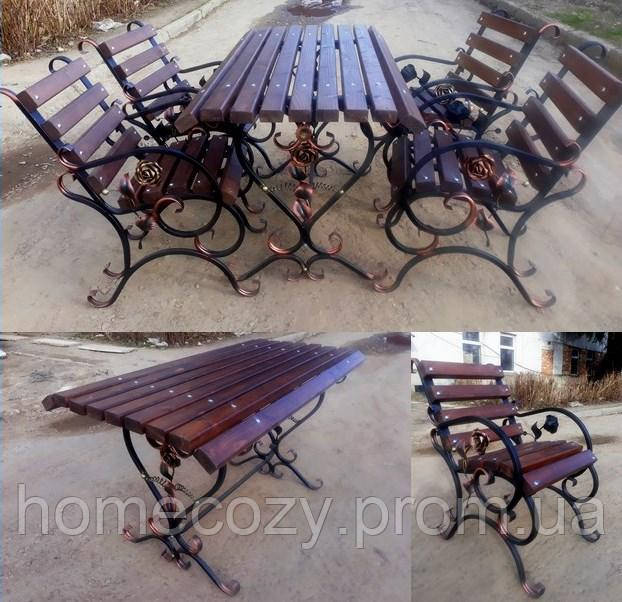 Садовый кованый набор. Стол и 4 кресла. - фото 1 - id-p1558002265