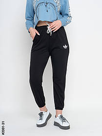 2001-31 Спортивні штани жіночі з принтом adidas двунитка батал (4 од: 50,52,54,56)
