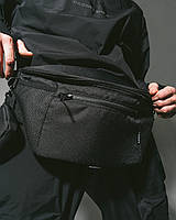 Сумка бананка большая Огонь Пушка Sun черная