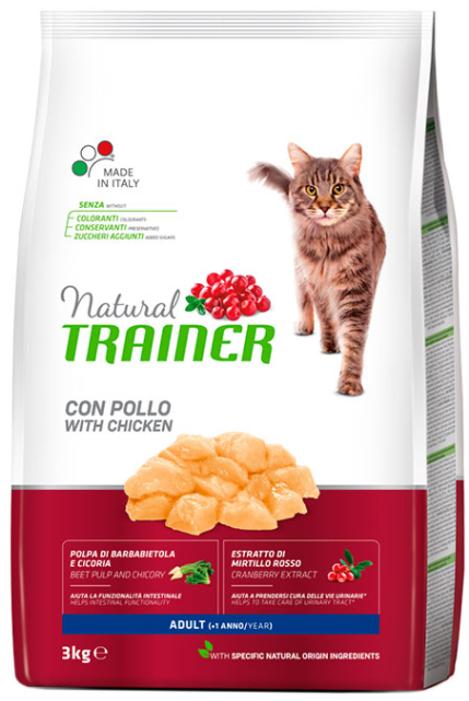 Корм Trainer (Трейнер) Natural Adult with Fresh Chicken для взрослых кошек от 1 года с курицей, 3 кг