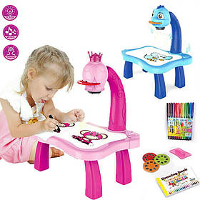 Дитячий столик-проектор для малювання 0001 АВ, дитячий столик для малювання з проектором і слайдерами