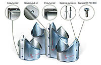 Окожушка из оцинковки для трубопроводов - кожух отвод 90 градусов Ø350 мм