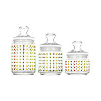 Набор стеклянных банок для хранения сыпучих продуктов | 3 ёмкости (500, 750, 1000 мл) | Luminarc