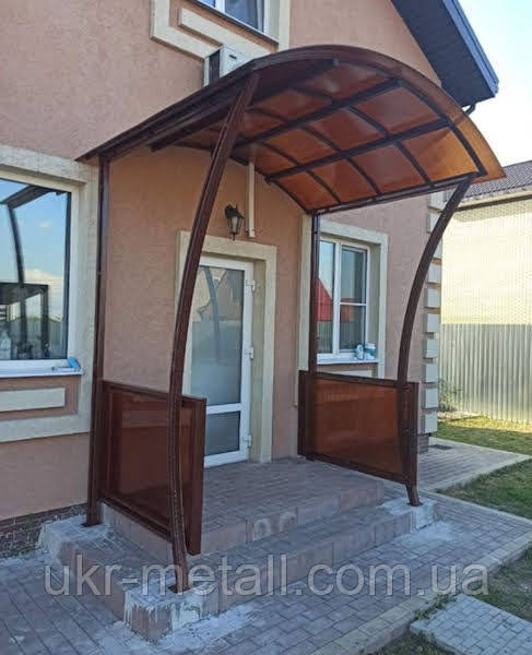 Установка козирків для будинку, ганків, перил металевих, фото 1