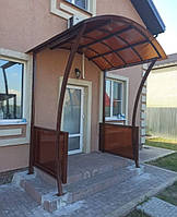 Установка и изготовление козырьков для дома , крылец, перил металлических