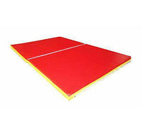 Мат гимнастический складной из 2-х частей 150х100х5 см кожзаменитель Красный (Тia-sport ТМ)