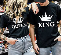 Парні футболки. Чоловіча та жіноча футболка. Queen - King  . Футболки на замовлення