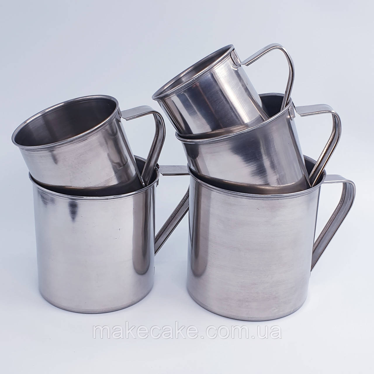 Набір кухлів із неіржавкої сталі зі знімними ручками — 5 шт., фото 1