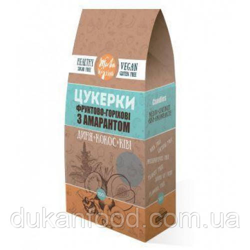 Цукерки фруктово-горіхові з амарантом "Диня, Ківі Кокос" Жива кухня 100 г.