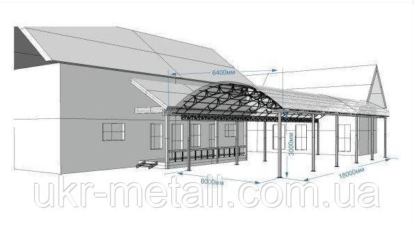 Навес для дома по индивидуальному проекту от чертежа до монтажа - фото 7 - id-p960864676