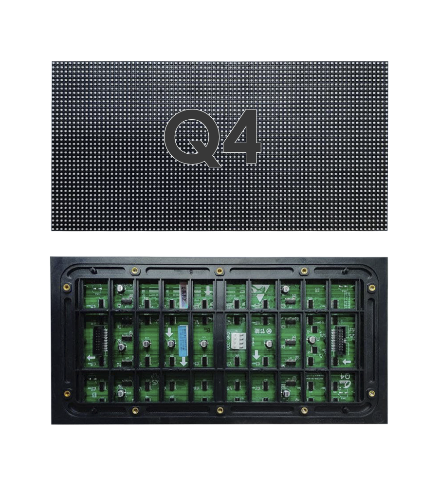 LED модуль 4-E RGBO SQ 64X32 SMD 2727 Qiangli P4 повнокольоровий зовнішній для вуличного led экрана