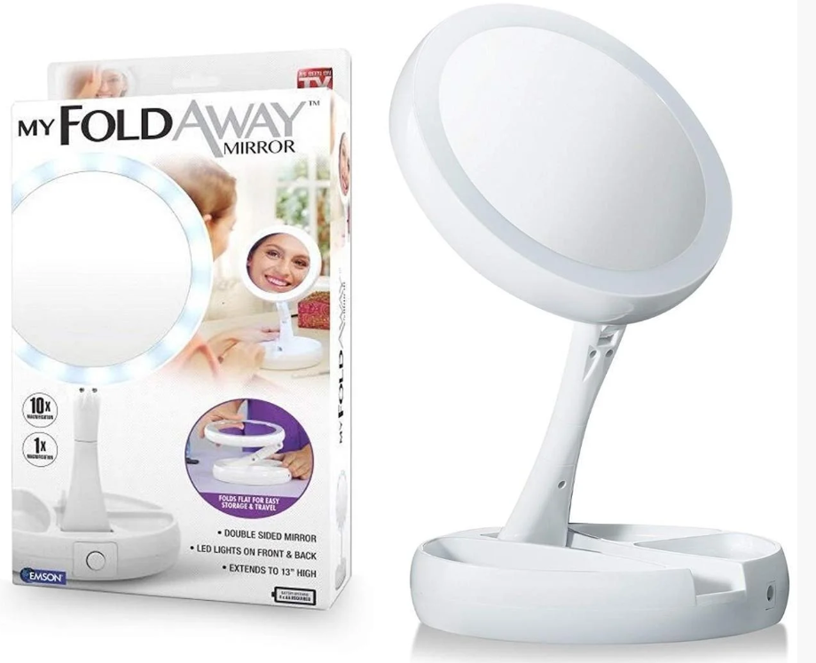 Настільне косметичне дзеркало з підсвічуванням Fold Away Mirror, фото 1