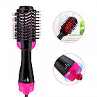 Фен щітка для волосся 3в1 One Step Hair Dryer, 1200Вт / Стайлер для укладання волосся / Гребінець випрямляч, фото 4