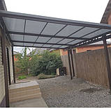 Навіс із стільникового або монолітного полікарбонату 3,60 х 6.0 м або будь-який інший розмір, фото 8