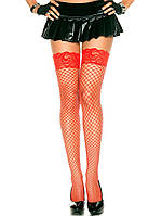 Жіночі панчохи з дрібної сітки червоного кольору