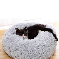 Lb Лежак пуф для котів собак круглий Taotaopets 552201 L Grey