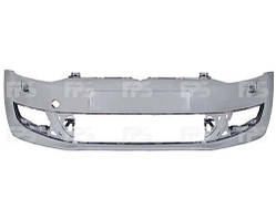 Передний бампер VW Polo 09- хетчбек грунтов, с отв. омывателя  6R0807217F