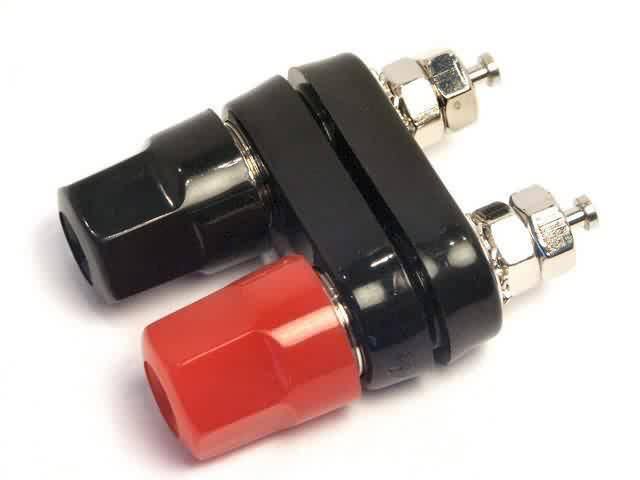 Клемма на приборный блок сдвоенная (красный/черный) (ID#1556870943 ...