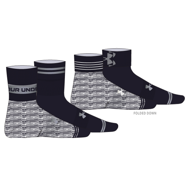 Шкарпетки Under Armour 1365746-001 Essential Hi Lo 2Pk колір: чорний