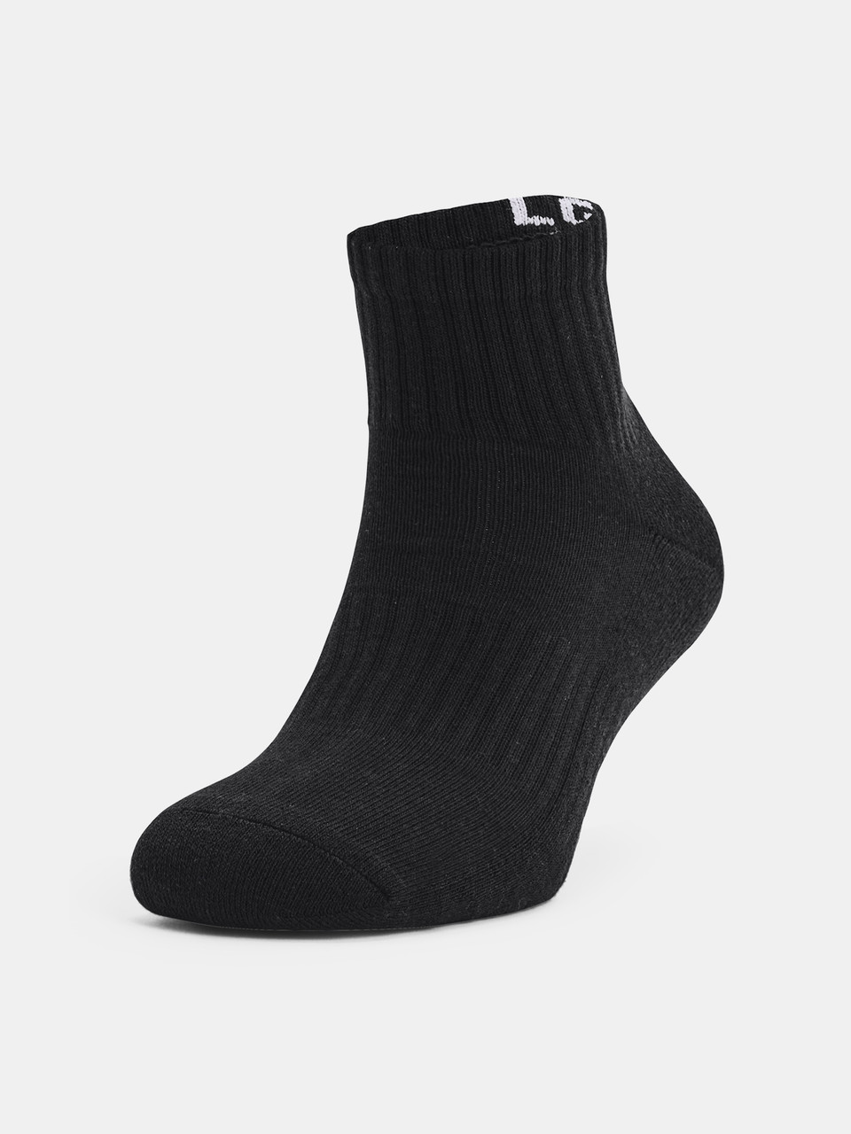 Шкарпетки Under Armour 1358344-001 Core QTR 3PK колір: чорний