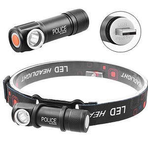 Ліхтарик налоб. T88/акумулятор+USB 88311