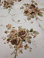 Шторная ткань с цветами и полосками для кухни Шторы с цветочным принтом с розами и полоской хлопковая ткань