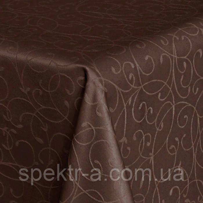 Скатертина 150*250 з серветками з тканини Річард колір коричневий вензель