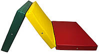 Мат гимнастический складной из 3-х частей 200х100х10 см, кожзаменитель Разноцветный (Тia-sport ТМ)