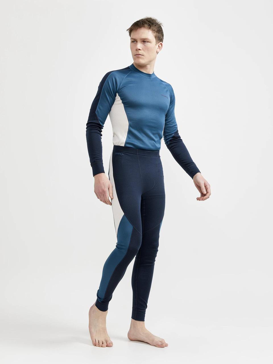 Термобілизна чоловіча (комплект) CRAFT CORE DRY BASELAYER арт.1909707-396676 колір: т. синій/білий/бл