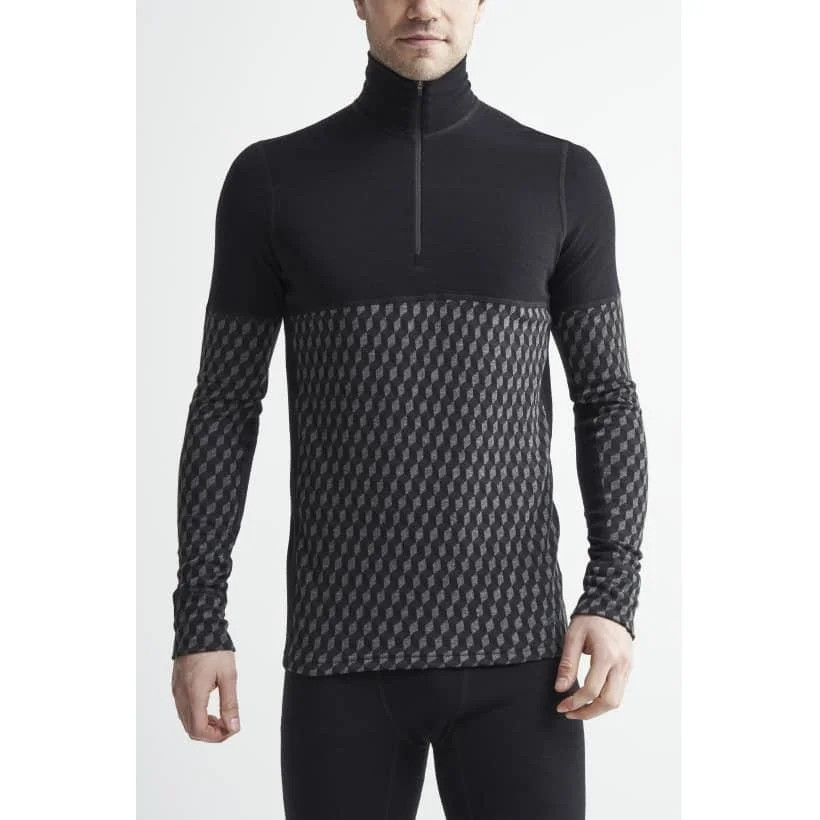 Термобілизна чол.(кофта на блиск.) CRAFT Merino 240 Zip Man арт. 1907893-999000 колір: чорний