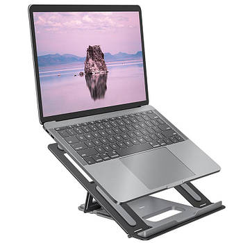 Підставка настільна алюмінієва для ноутбука і планшета складна регульована універсальна HOCO PH37 Сірий
