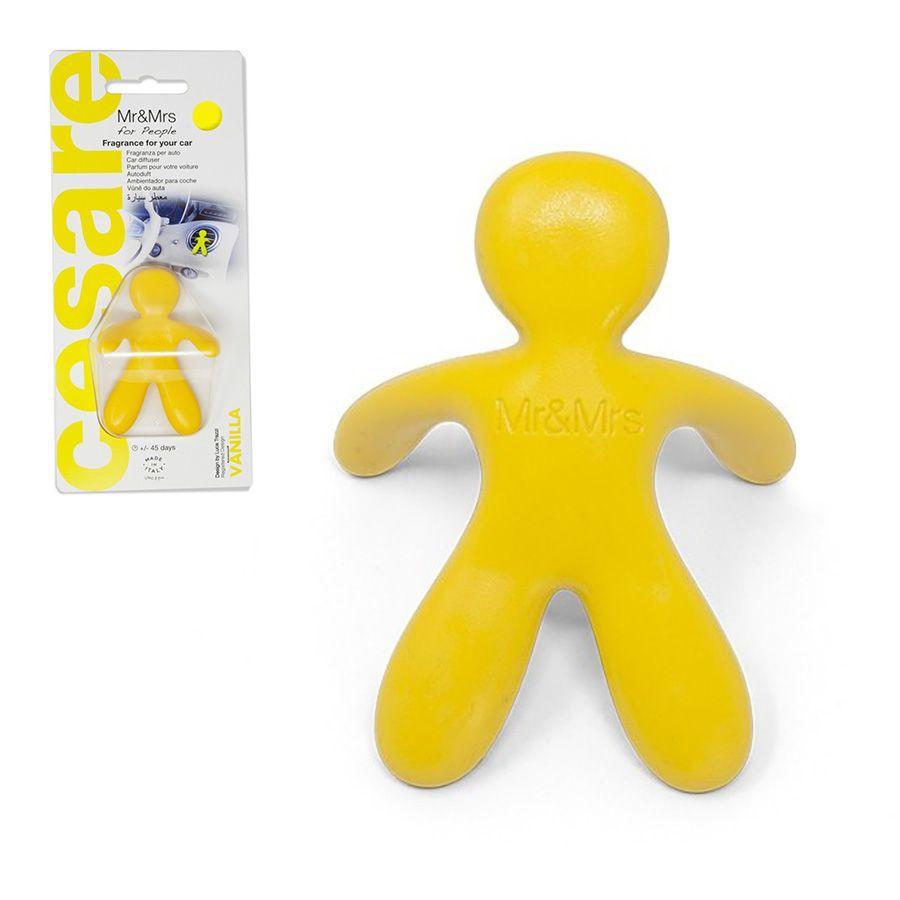 Ароматизатор у машину чоловічок Mr&Mrs CESARE BLISTER Vanilla - Yellow