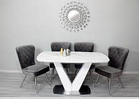 Обеденный стол Калифорния California T7242 белая керамика под мрамор