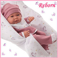 Реалистичная детская кукла реборн силиконовая девочка новорожденная младенец Полли 42 см Розовый