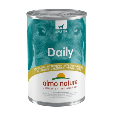 Консервований корм для дорослих собак усіх порід Almo Nature (Альмо Натюр) Daily Dog з індичкою 400 г