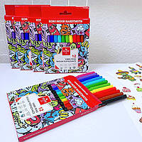 Фломастеры Teenage, набор 12 цветов, картонная упаковка