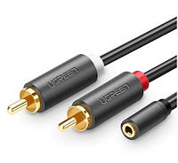 Переходник-разветвитель 3.5mm F / 2RCA M Ugreen 25CM AV102 RCA аудио - кабели