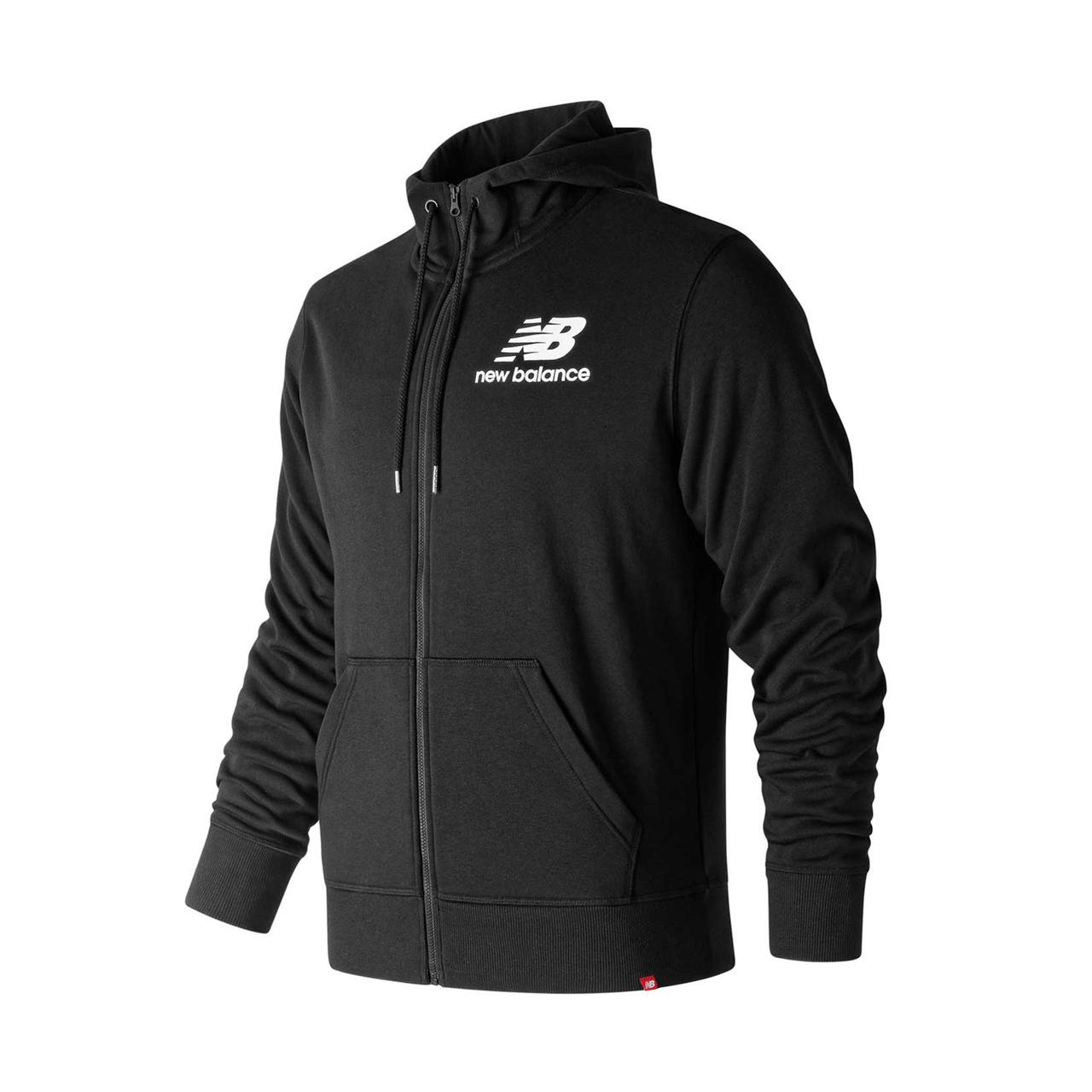 Трикотажна Куртка чоловіча New Balance ESSENTIALS STACKED FZ MJ91549BK колір: чорний