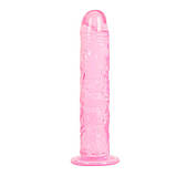Гелевий фаллос на присосці — 25х5 см рожевий, фото 3