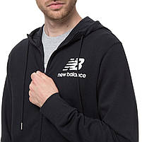 Куртка спортивна чоловіча New Balance Ess Stacked FZ MJ03558BK колір: чорний, фото 6