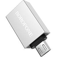 Адаптер-переходник Borofone adapter USB-A to Micro-USB OTG support USB 3.0 серый BV2 Переходники для