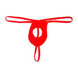 Чоловічі стрінги з діркою для пеніса - Червоний - S/M/L, фото 4