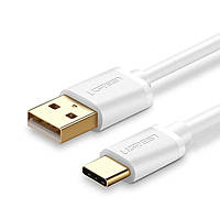Кабель зарядный Ugreen USB Type-C to USB 2.0 1М белый US141 USB Type-C кабели