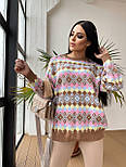 Жіночий принтований светр оверсайз з візерунками (р. 42-46) 80041356, фото 5