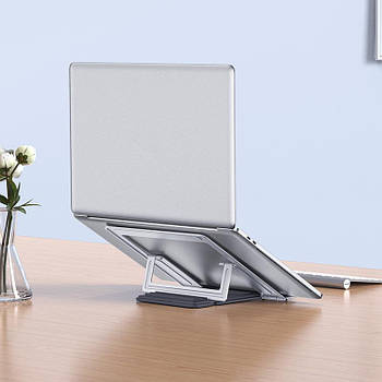 Підставка настільна алюмінієва для ноутбука і планшета складна регульована універсальна HOCO PH37 Срібло